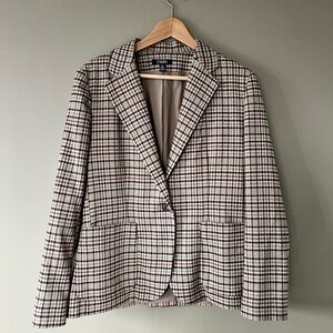 Club Monaco Beige Plaid Women's Blazer